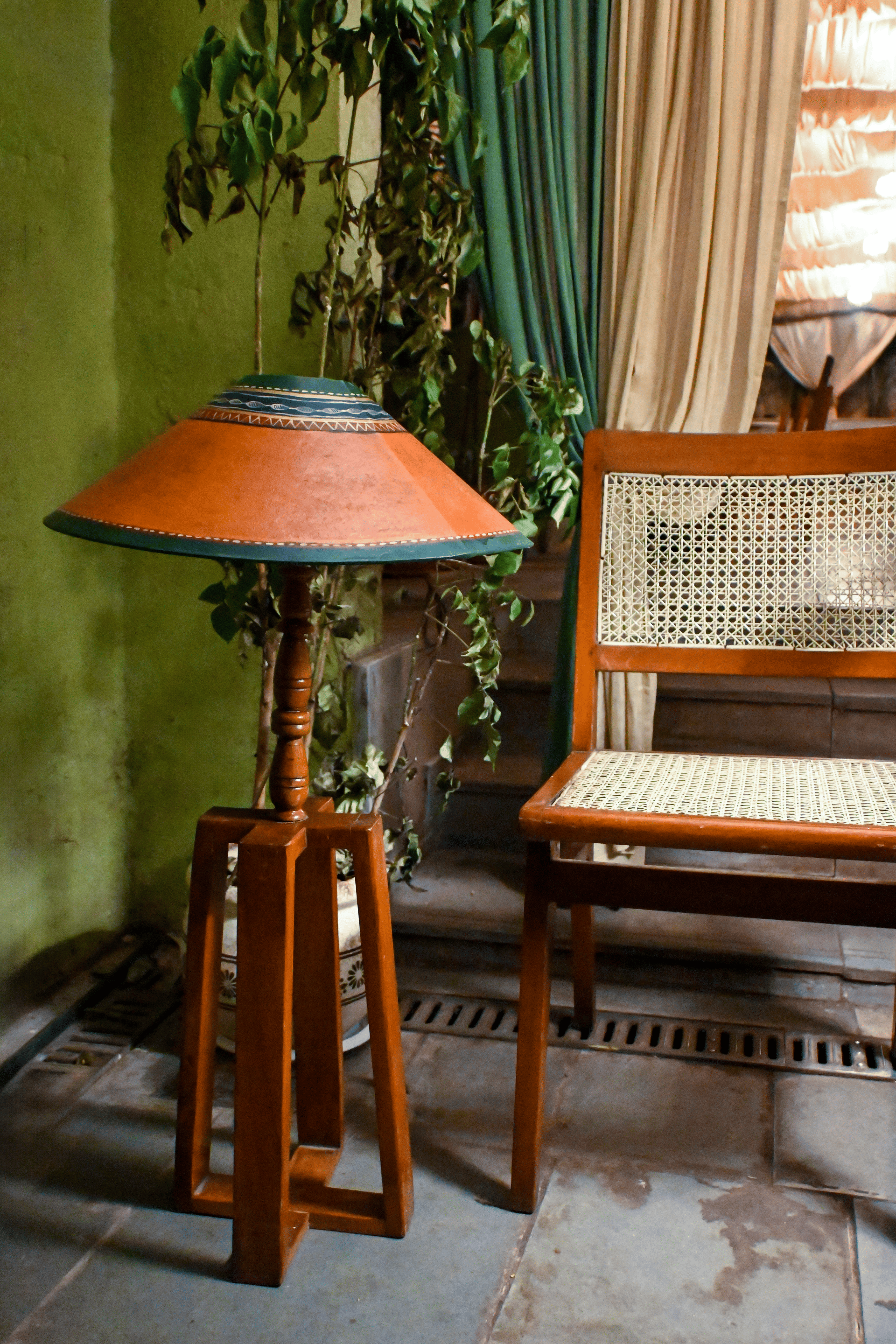 Heritage Duo – Art Deco Old-Growth Teak Floor Lamps