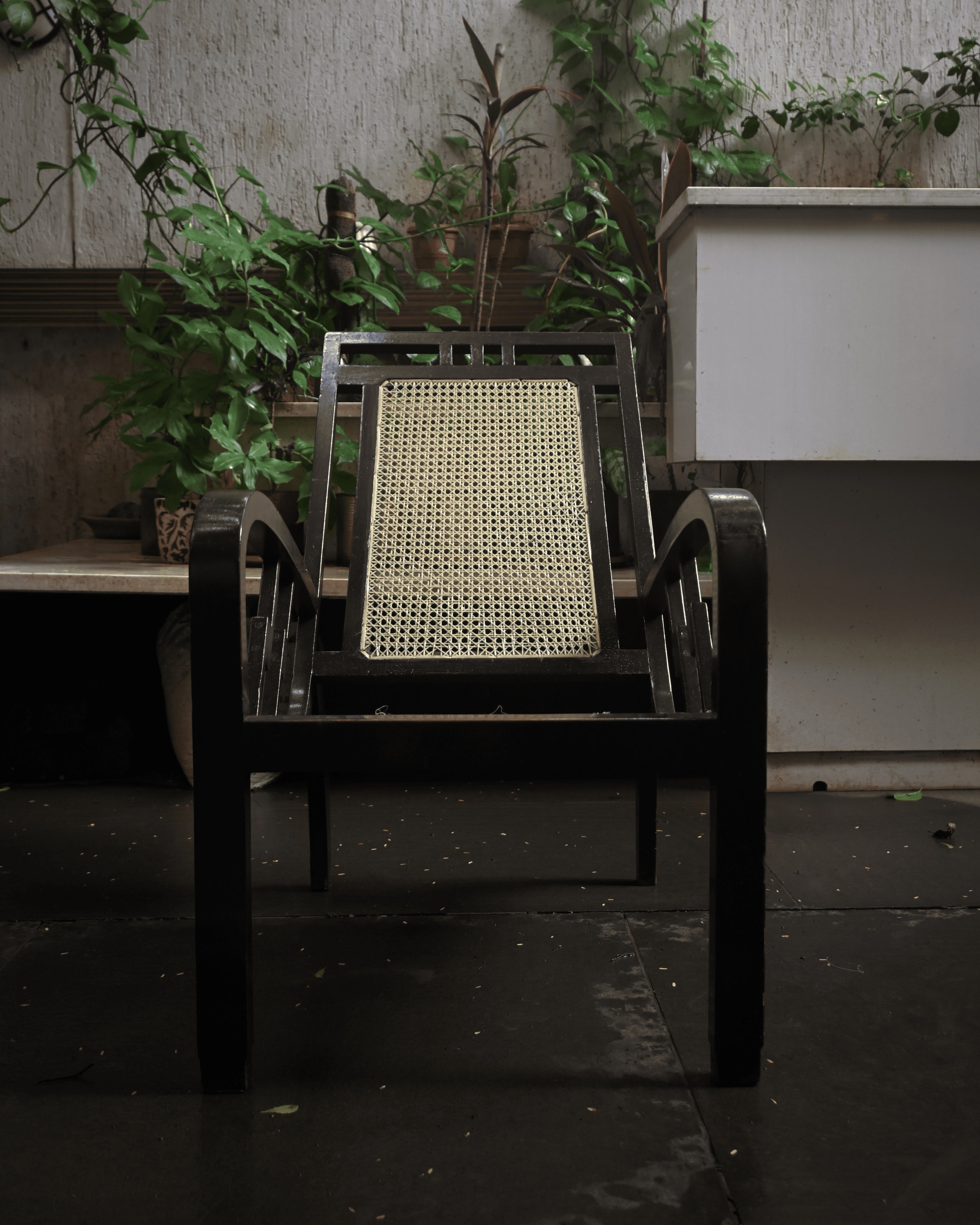 Woven Whispers – Old-Growth Teak Cane Armchairs (Pair)