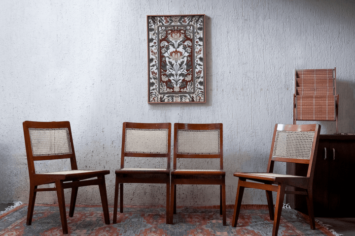 Calcutta Cane No.12 – Old-Growth Teak Cane Chairs (Set of 4)