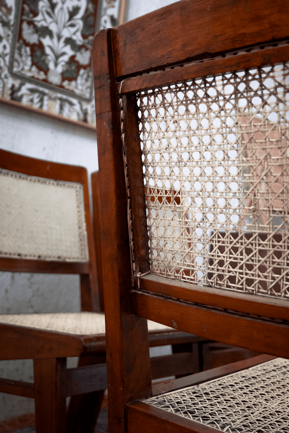 Calcutta Cane No.12 – Old-Growth Teak Cane Chairs (Set of 4)