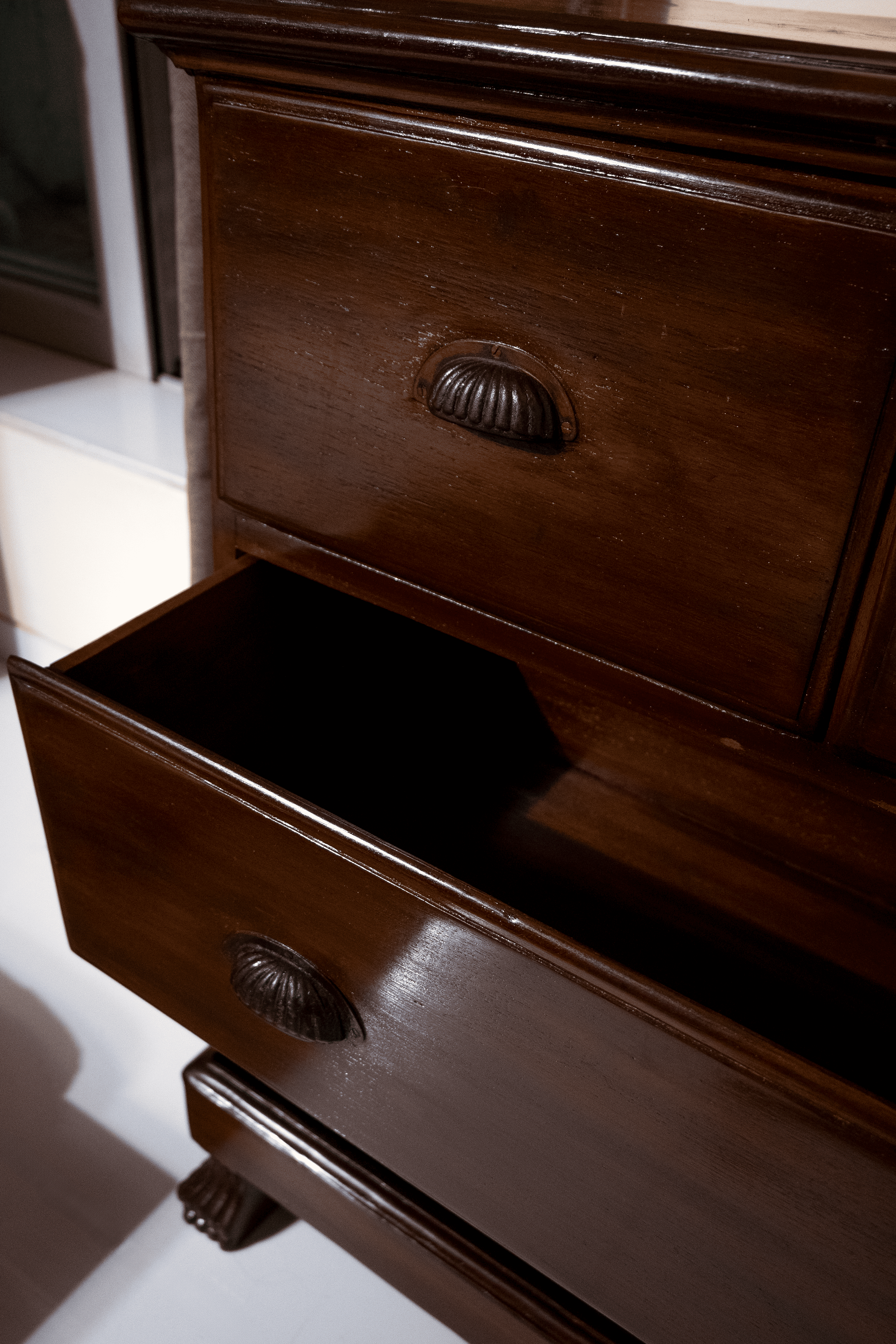 Paw and Panel – Old-Growth Teak Chest of Drawers