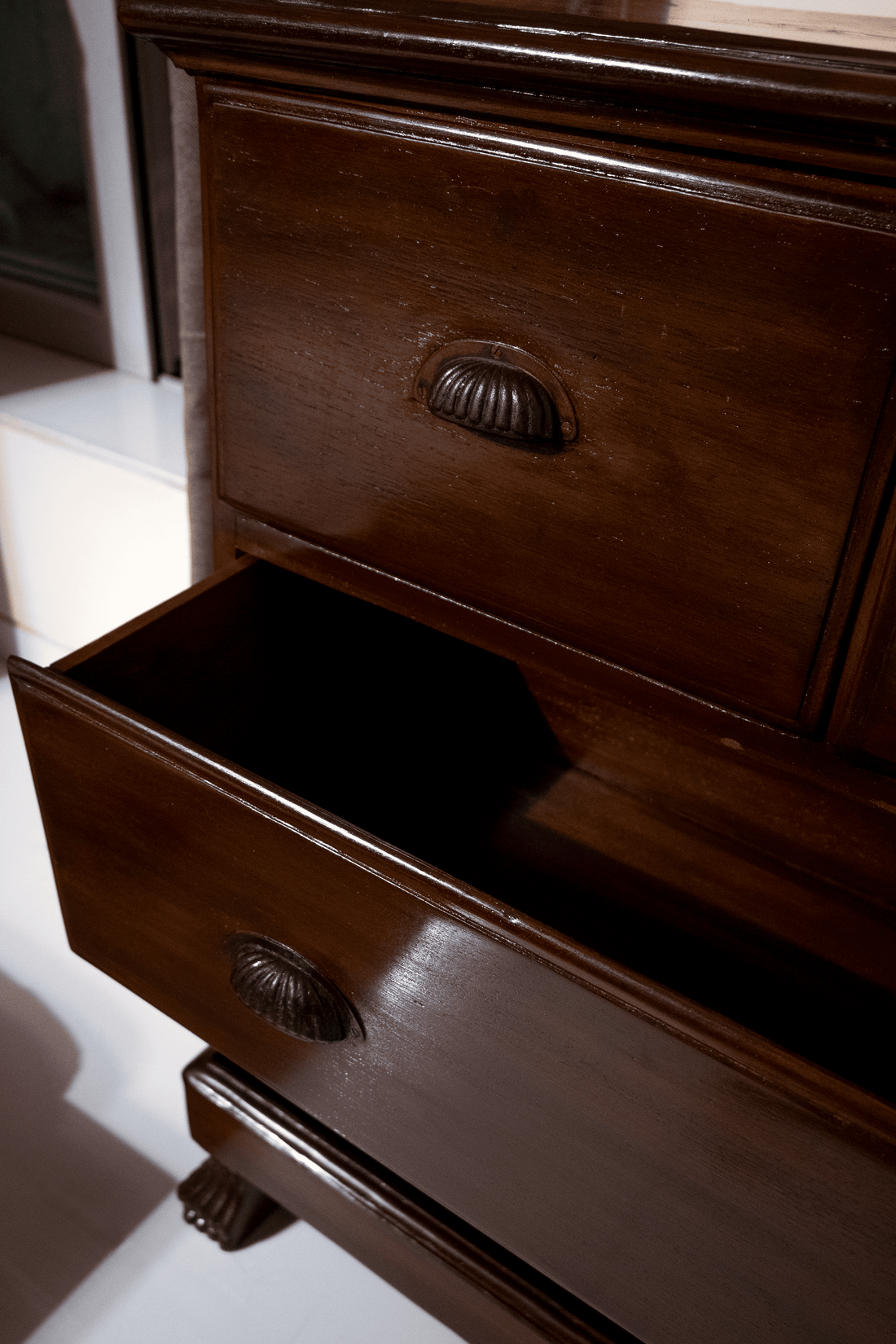 Paw and Panel – Old-Growth Teak Chest of Drawers
