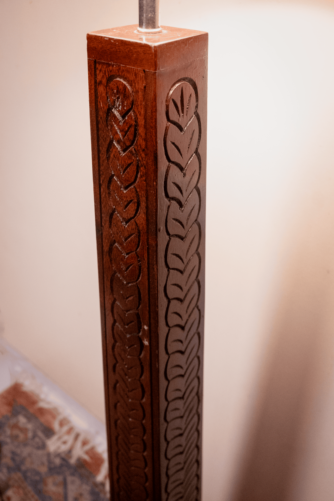 The Sentinel – Hand Carved Wooden Floor Lamp