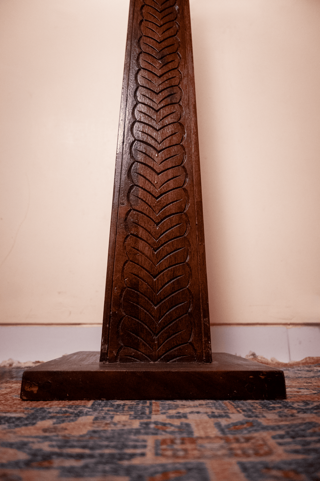 The Sentinel – Hand Carved Wooden Floor Lamp