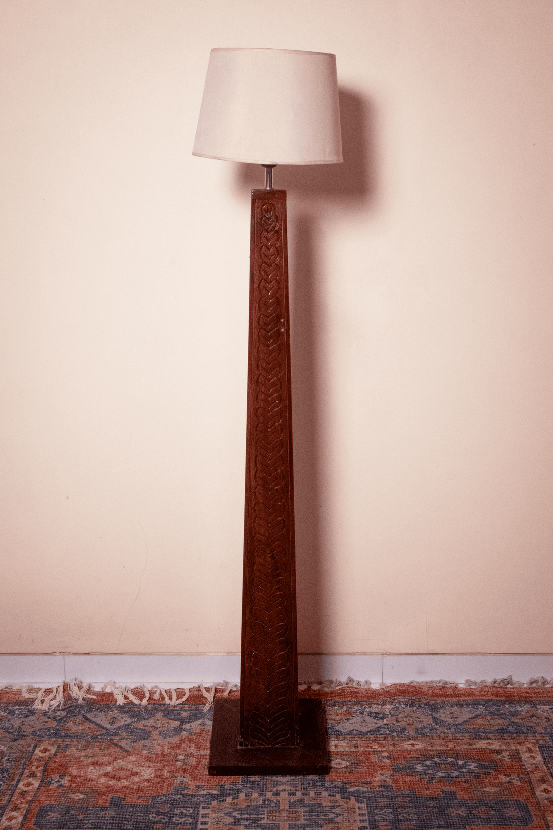 The Sentinel – Hand Carved Wooden Floor Lamp