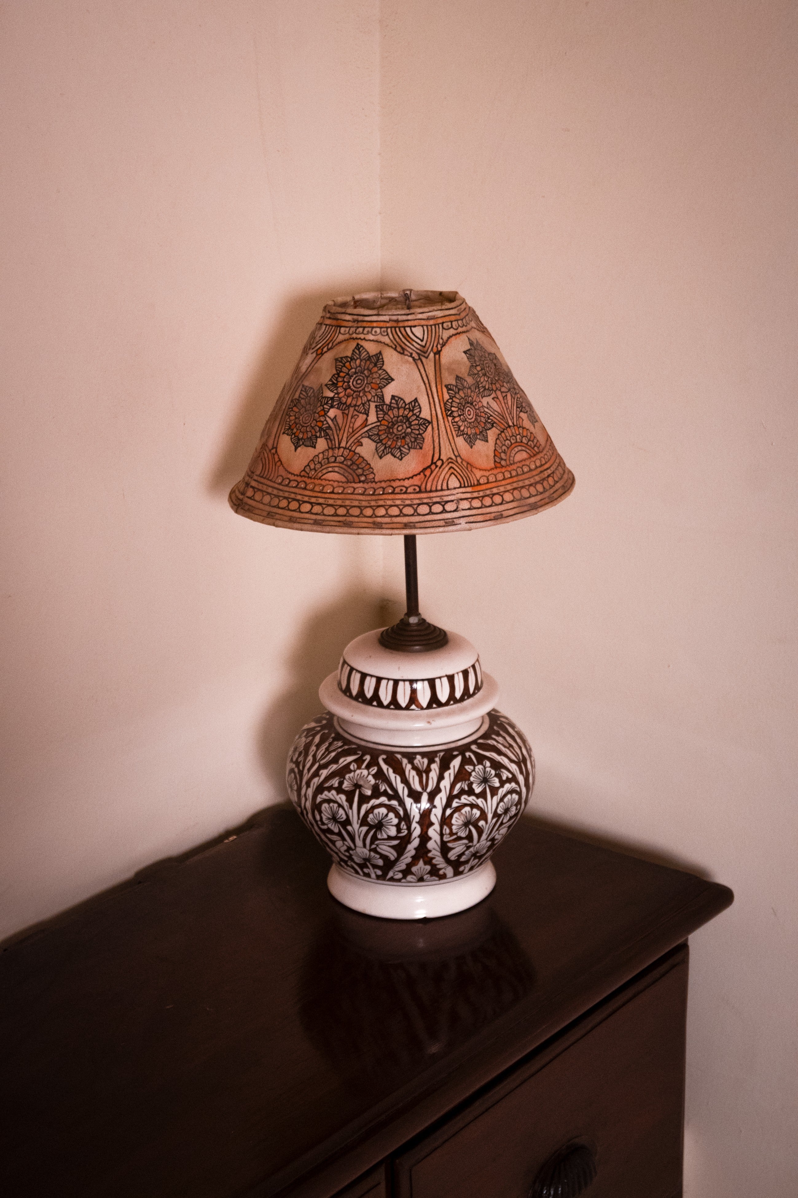 Shadow Song - Leather Shade Table Lamp