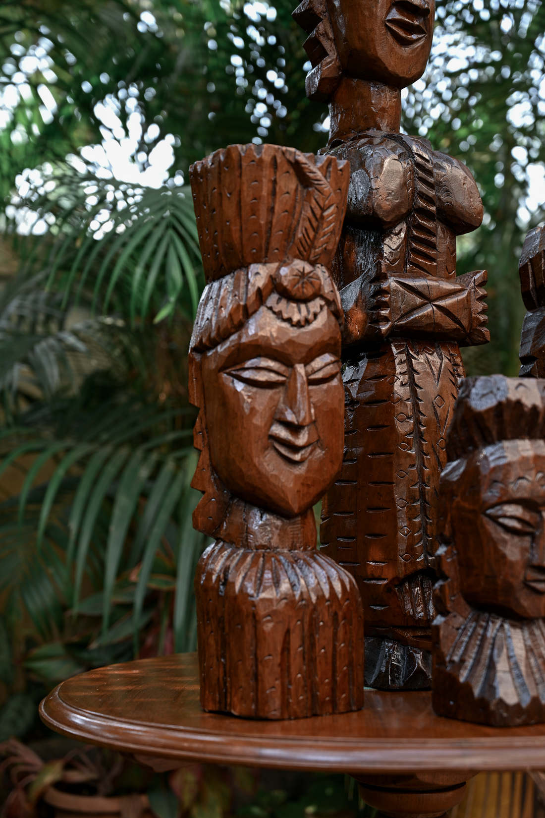 A Family of Five Hand-Carved Ritual Figures