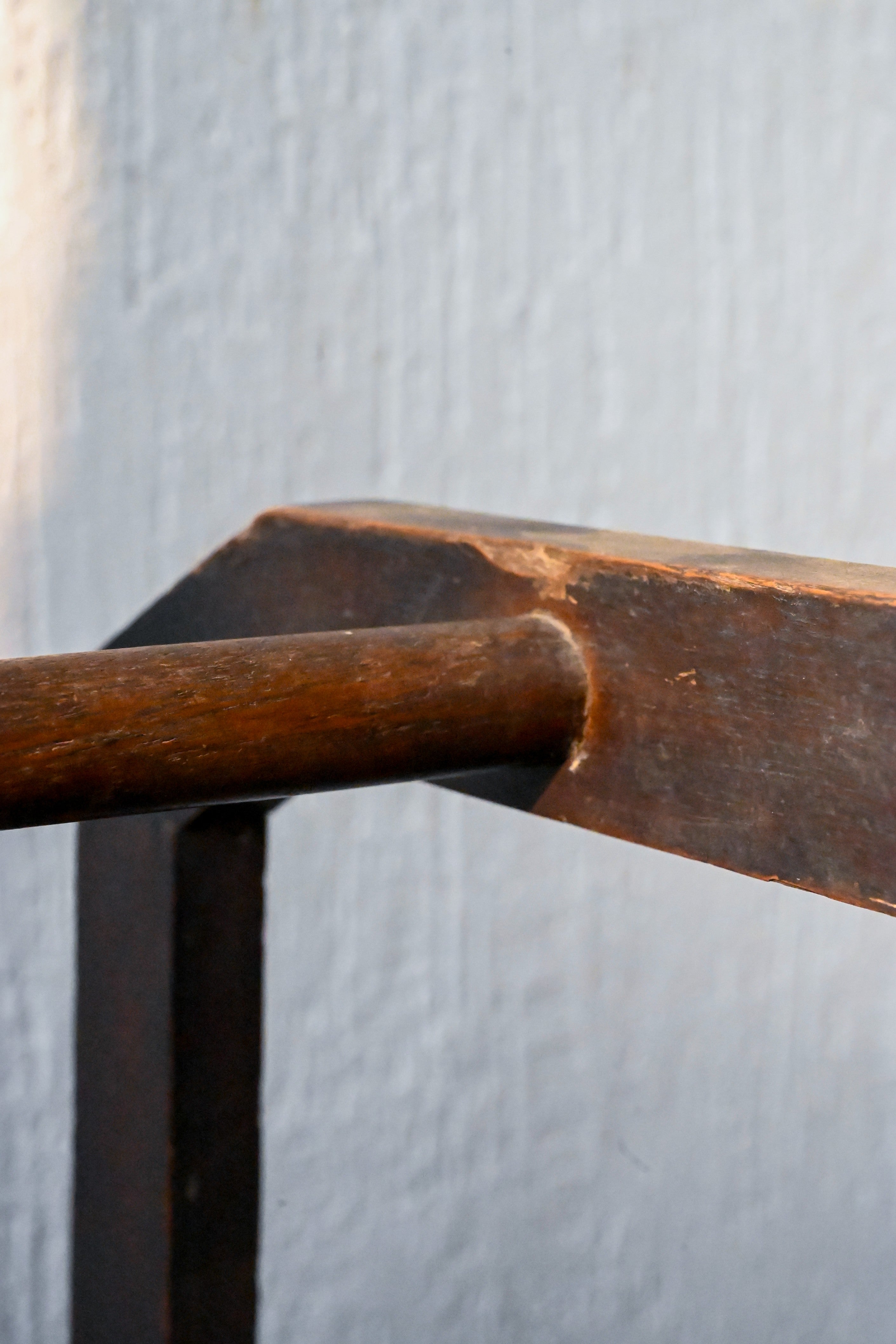 Mini Ritual Wash Anglo-Indian Utility Towel Rack Cabinet - Old Teak