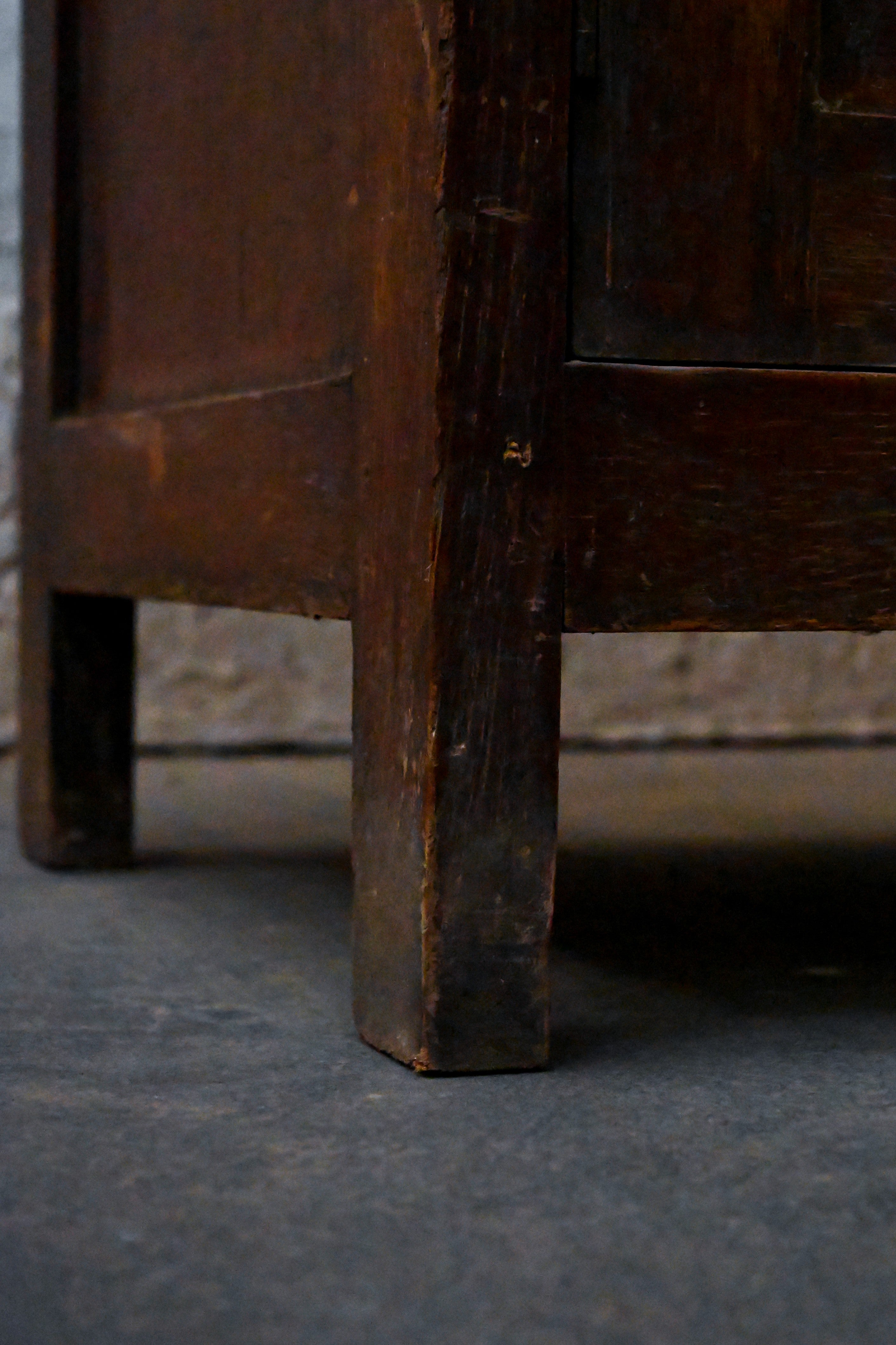 Mini Ritual Wash Anglo-Indian Utility Towel Rack Cabinet - Old Teak