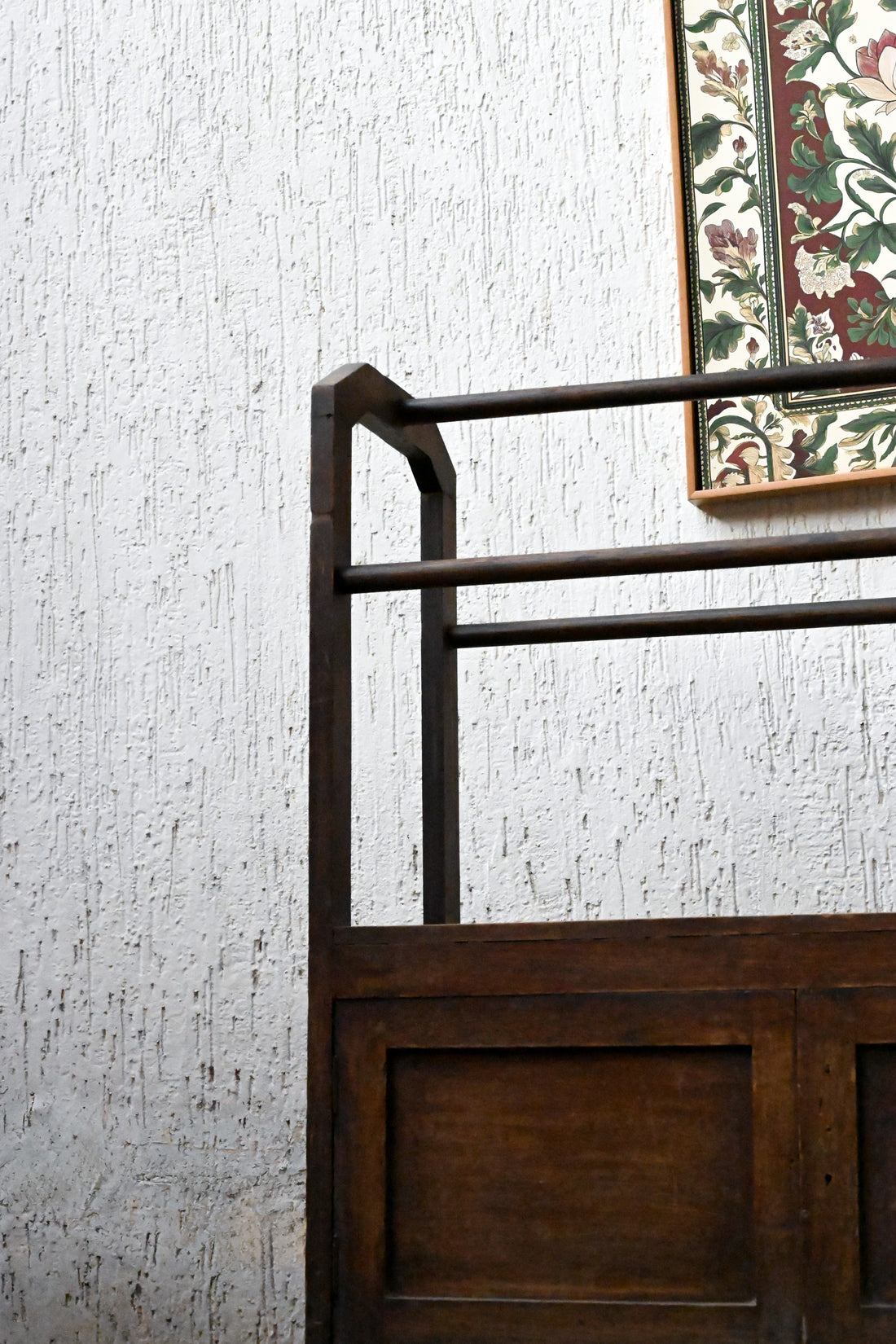 Mini Ritual Wash Anglo-Indian Utility Towel Rack Cabinet - Old Teak